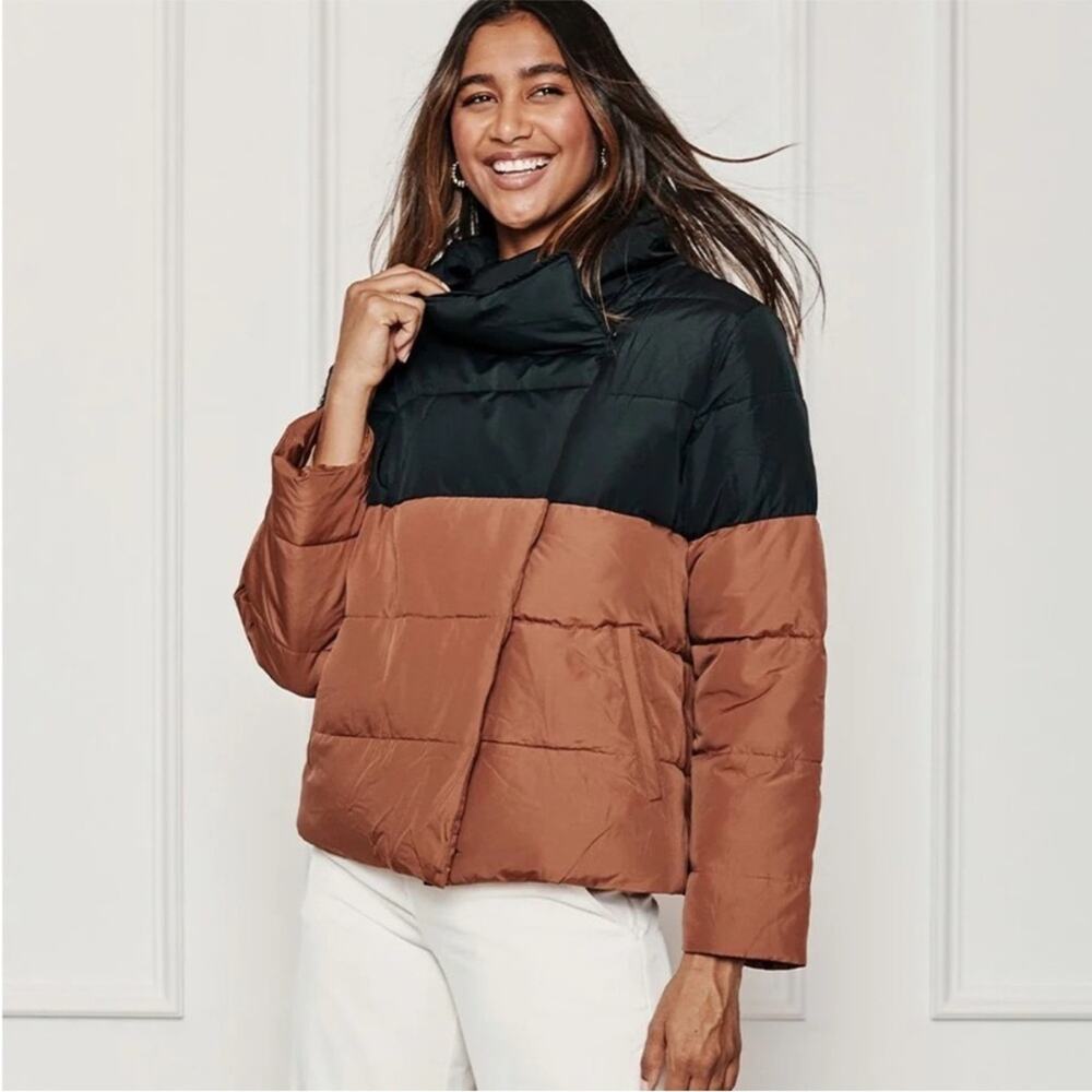 Summersalt Black and Brown Puffer Jacket Sz S